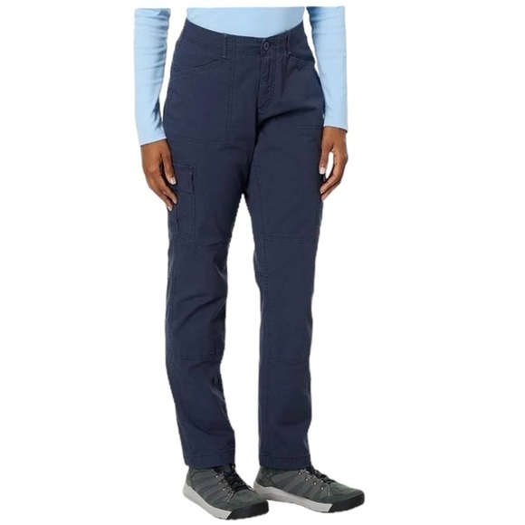 NWT L.L. Bean Stretch Canvas Cargo Flannel Lined Pants Navy Women's 20MT - Picture 2 of 16